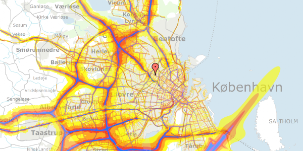 Trafikstøjkort på Gråspurvevej 43, 1. 1, 2400 København NV