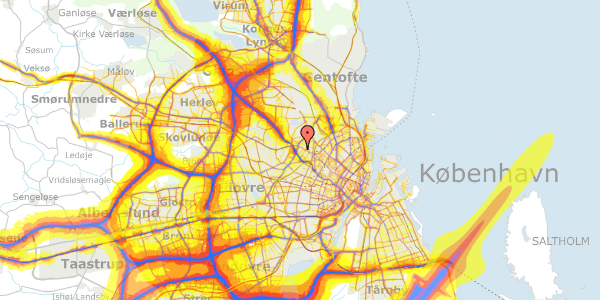 Trafikstøjkort på Gråspurvevej 49, 4. tv, 2400 København NV