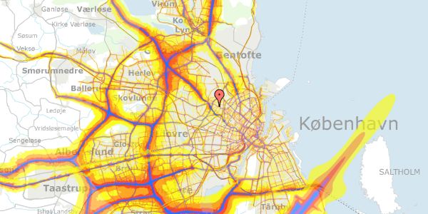 Trafikstøjkort på Gråspurvevej 55, 1. 2, 2400 København NV