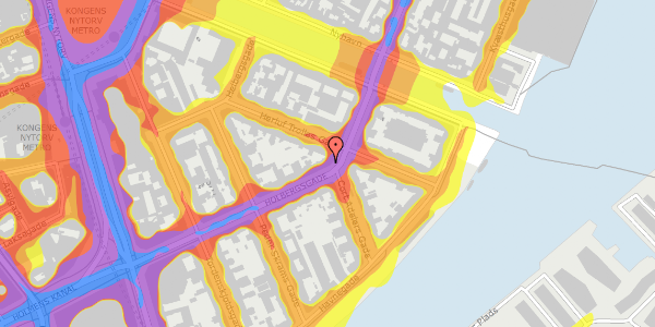 Trafikstøjkort på Holbergsgade 19A, st. , 1057 København K