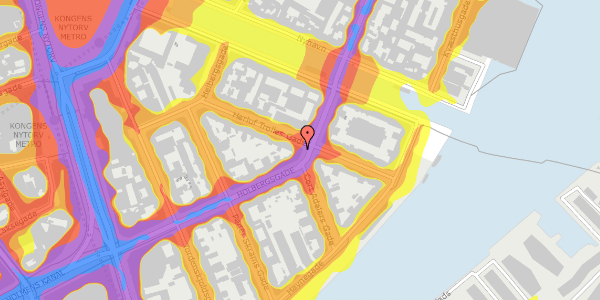 Trafikstøjkort på Holbergsgade 19D, st. , 1057 København K