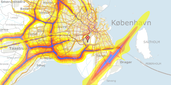 Trafikstøjkort på Thad Jones Vej 8, 1. tv, 2450 København SV