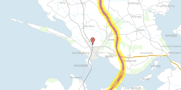 Trafikstøjkort på Hækken 1, 4760 Vordingborg