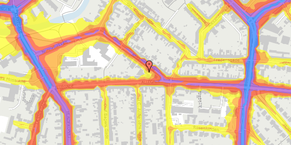 Trafikstøjkort på Absalonsgade 23, st. , 5000 Odense C