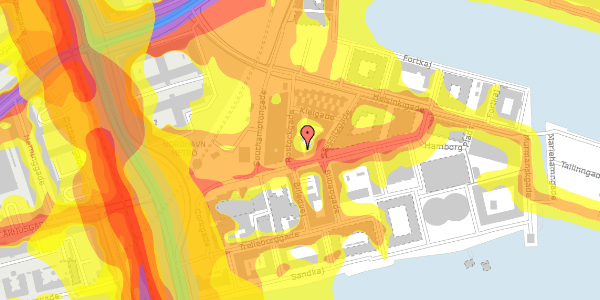 Trafikstøjkort på Århusgade 131A, 1. th, 2150 Nordhavn