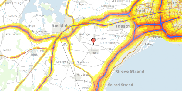 Trafikstøjkort på Villershøjvej 23, 4030 Tune