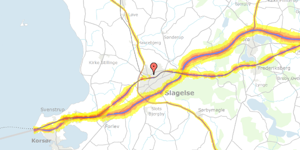 Trafikstøjkort på Ndr.Ringgade 16F, 4200 Slagelse