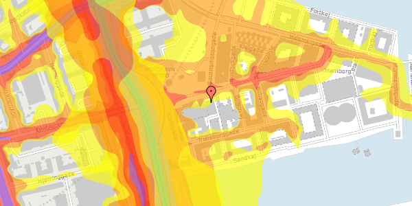 Trafikstøjkort på Århusgade 126A, st. , 2150 Nordhavn