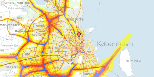 Trafikstøjkort på Edel Sauntes Allé 22, 2100 København Ø