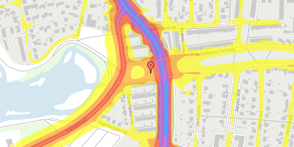 Trafikstøjkort på Bispebjerg Parkallé 41B, 2400 København NV