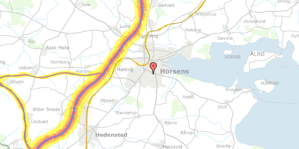 Trafikstøjkort på Ternevej 66C, . 21, 8700 Horsens