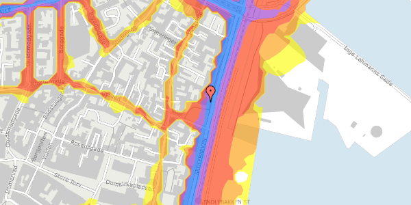 Trafikstøjkort på Kystvejen 5B, 1. tv, 8000 Aarhus C