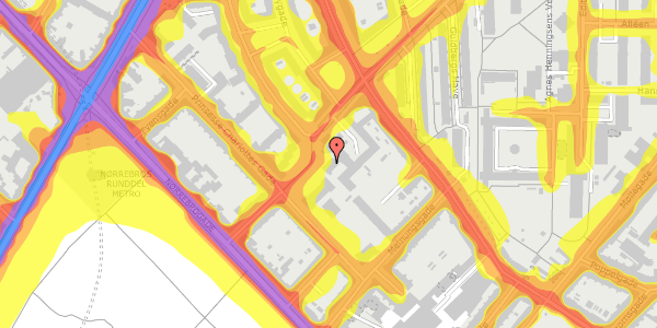 Trafikstøjkort på Sjællandsgade 12A, 2200 København N