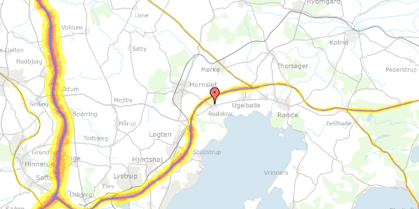 Trafikstøjkort på Kaløvigparken 5, 8543 Hornslet