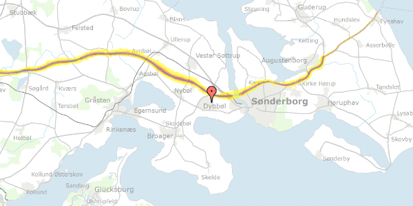 Trafikstøjkort på Slienvej 9, 6400 Sønderborg