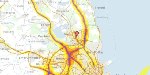 Trafikstøjkort på Sennepsmarken 1, st. 6, 2830 Virum