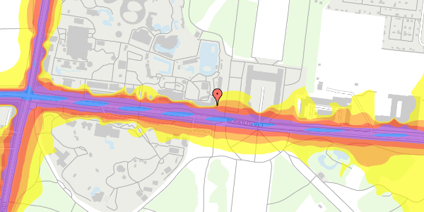 Trafikstøjkort på Roskildevej 30, 2000 Frederiksberg