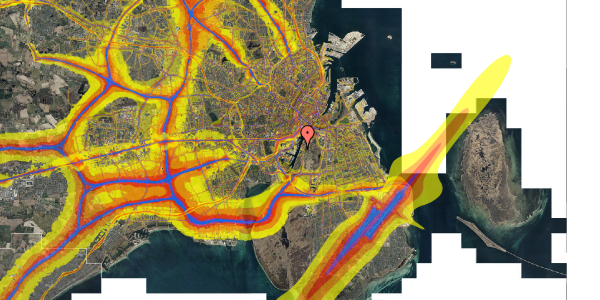 Trafikstøjkort på Islands Brygge 92, 13. tv, 2300 København S