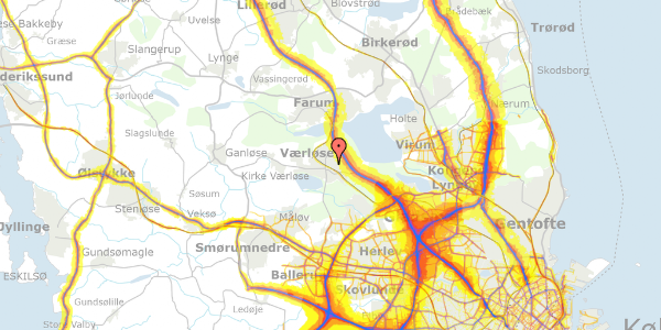 Trafikstøjkort på Bymidten 61, 3500 Værløse