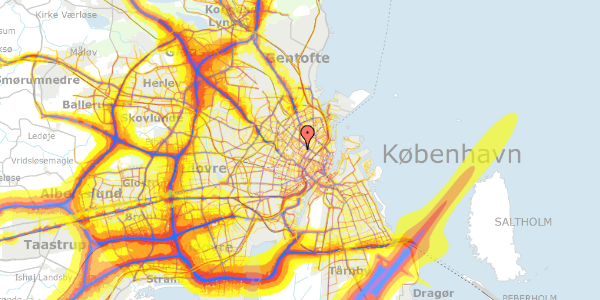 Trafikstøjkort på Blegdamsvej 4A, 1. tv, 2200 København N