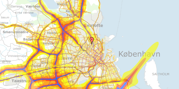 Trafikstøjkort på Vingelodden 10, 2200 København N