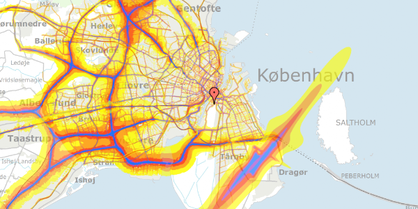 Trafikstøjkort på H.C. Hansens Gade 9, st. th, 2300 København S