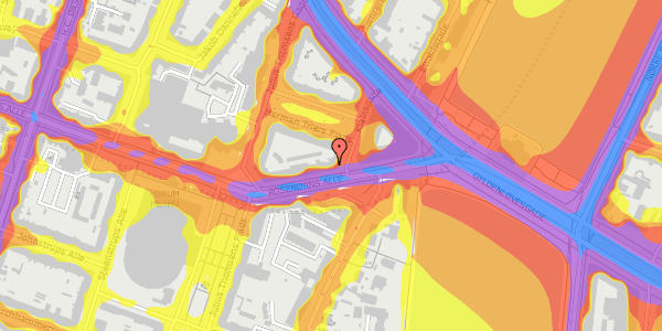 Trafikstøjkort på Rosenørns Allé 10A, kl. , 1634 København V