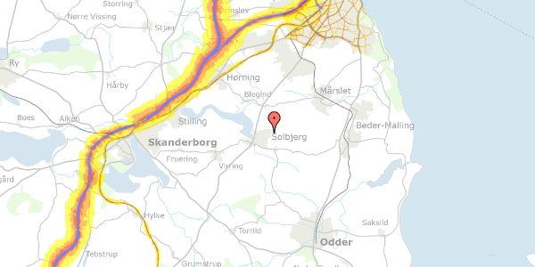 Trafikstøjkort på Hasselvangen 60, 8355 Solbjerg