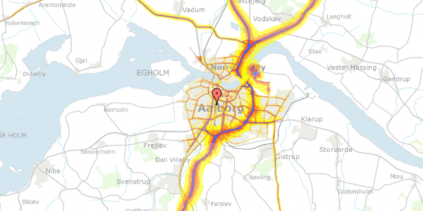 Trafikstøjkort på Hobrovej 42D, 1. , 9000 Aalborg