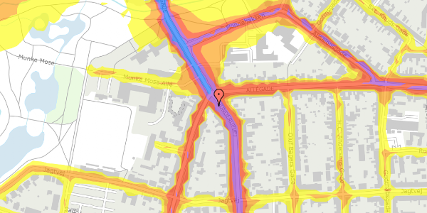 Trafikstøjkort på Hunderupvej 19, 5000 Odense C