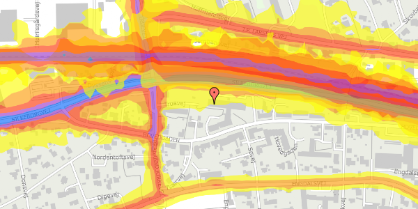 Trafikstøjkort på Hovedgaden 54T, st. , 8220 Brabrand