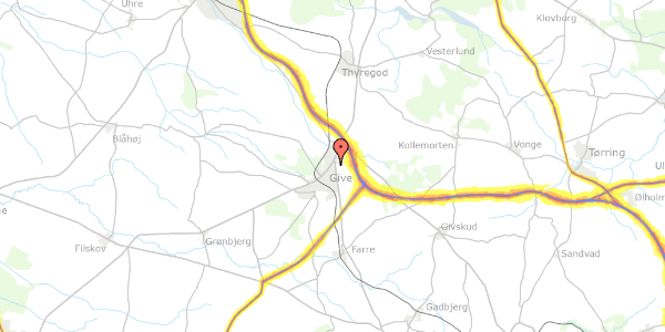 Trafikstøjkort på Agerbølparken 65, 7323 Give