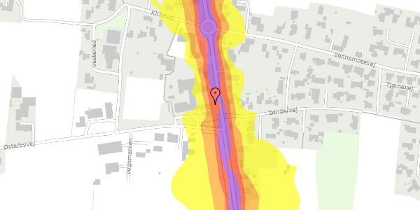 Trafikstøjkort på Ribelandevej 62, 6270 Tønder