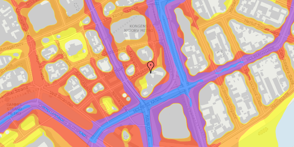 Trafikstøjkort på Laksegade 11, st. , 1063 København K