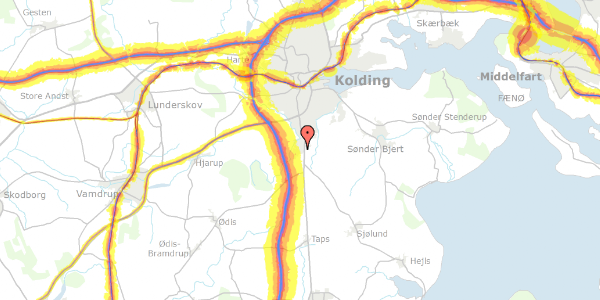 Trafikstøjkort på Catolhavegyden 19D, 6000 Kolding