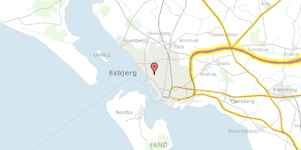 Trafikstøjkort på Enggårdsvej 22A, 6710 Esbjerg V