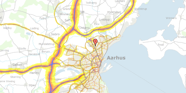 Trafikstøjkort på Olof Palmes Allé 34, st. , 8200 Aarhus N