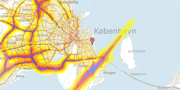 Trafikstøjkort på Amager Strandvej 158D, 1. mf, 2300 København S