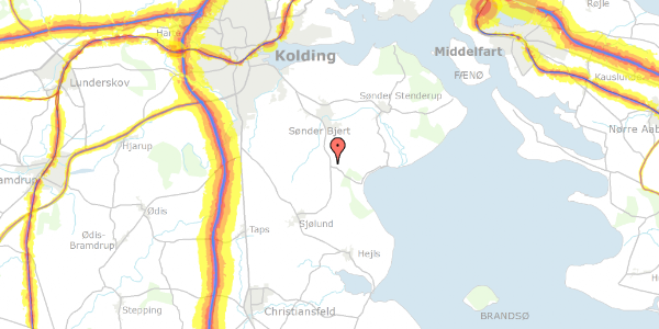 Trafikstøjkort på Skamlingvejen 120, 6091 Bjert