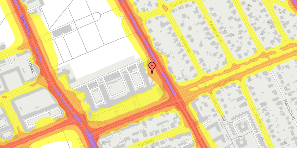 Trafikstøjkort på Backersvej 68, st. , 2300 København S