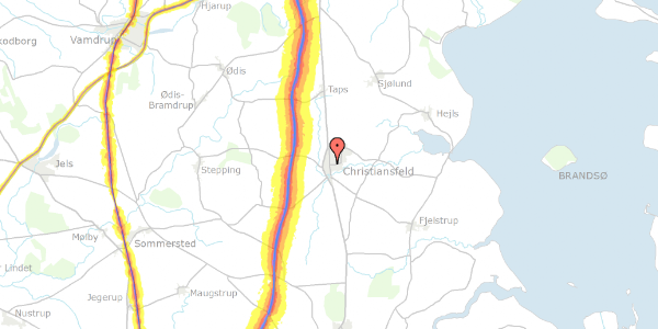 Trafikstøjkort på Lindegade 36, 2. , 6070 Christiansfeld