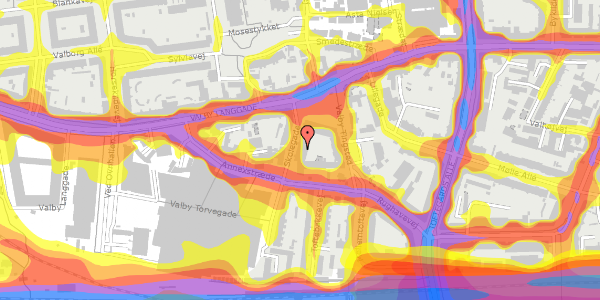 Trafikstøjkort på Skolegade 9, kl. 8, 2500 Valby