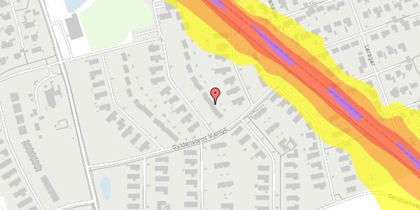 Trafikstøjkort på Gyldenstens Vænge 109, 3600 Frederikssund