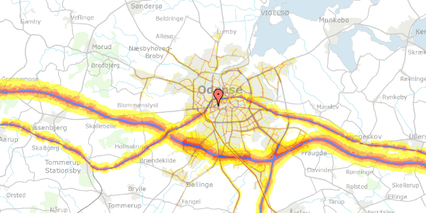 Trafikstøjkort på Kanslergade 32B, 3. th, 5000 Odense C