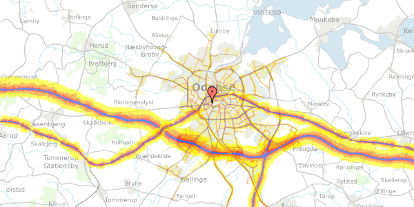 Trafikstøjkort på Kanslergade 32C, st. tv, 5000 Odense C