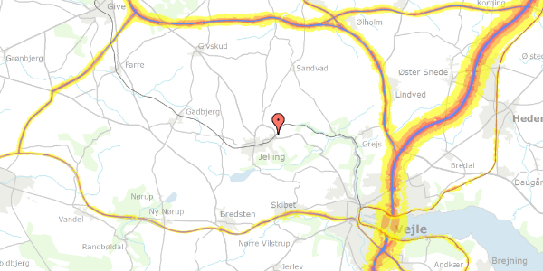 Trafikstøjkort på Nordkrogen 13, 7300 Jelling