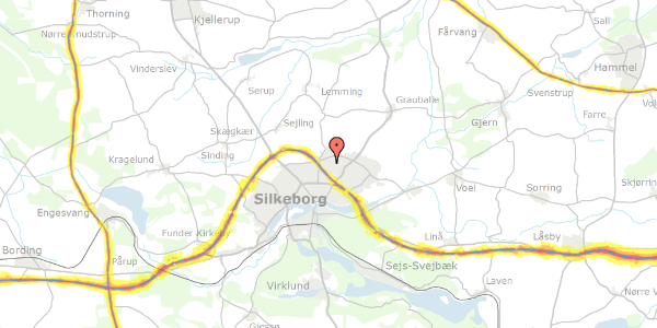 Trafikstøjkort på Hagemannsvej 22, st. , 8600 Silkeborg