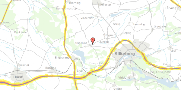 Trafikstøjkort på Kragelundtoften 21, 8600 Silkeborg