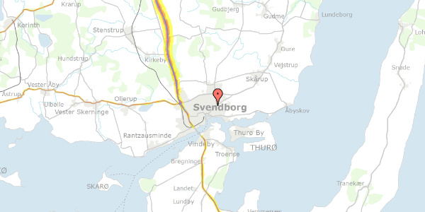 Trafikstøjkort på Hesteskoen 16, 5700 Svendborg