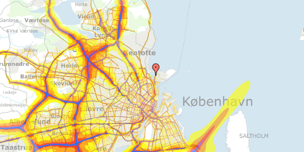 Trafikstøjkort på Svaneknoppen 5, 2100 København Ø